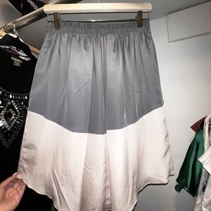 BCBGeneration Asymmetrical Gray and Cream Skirt